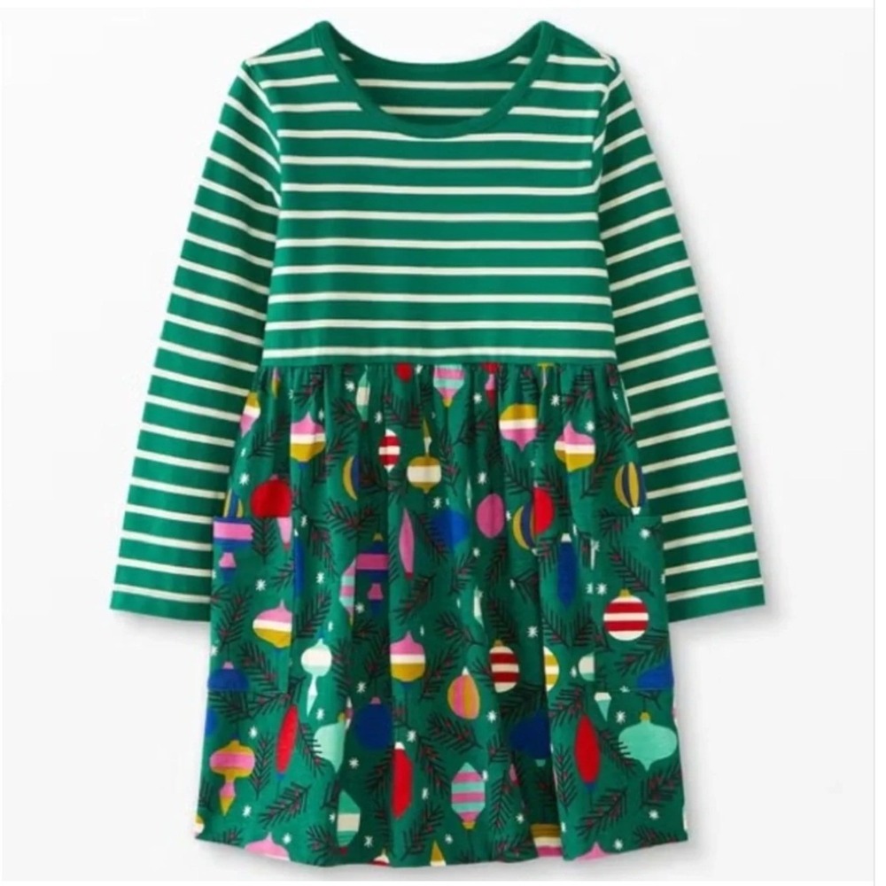 Hanna Andersson Holiday Mixie Playdress Sz 10 Mixed Print Christmas